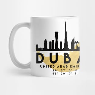 Dubai United Arab Emirates Skyline Map Art Mug